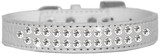Two Row Clear Jewel Croc Dog Collar Size