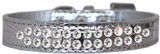 Two Row Clear Jewel Croc Dog Collar Size