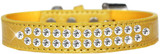 Two Row Clear Jewel Croc Dog Collar Size