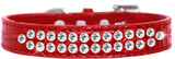 Two Row Clear Jewel Croc Dog Collar Size