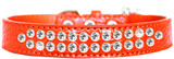 Two Row Clear Jewel Croc Dog Collar Size