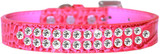 Two Row Clear Jewel Croc Dog Collar Size