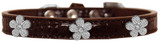 Silver Flower Widget Croc Dog Collar Size