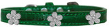 Silver Flower Widget Croc Dog Collar Size