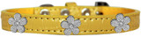 Silver Flower Widget Croc Dog Collar Size
