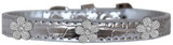 Silver Flower Widget Croc Dog Collar Size