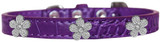 Silver Flower Widget Croc Dog Collar Size