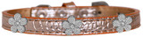 Silver Flower Widget Croc Dog Collar Size