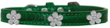 Silver Flower Widget Croc Dog Collar Size