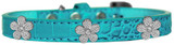Silver Flower Widget Croc Dog Collar Size