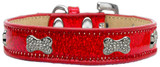 Crystal Bone Dog Collar Ice Cream Size
