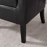 Linon Home Dcor Linon Home Decor Simon Club Chair, 33" x 28.25" x 25.5", Black