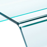 Chintaly Imports 72102 Bent Glass Square Cocktail Table, Clear