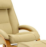 Oslo Collection Bergen Recliner and Ottoman, Cobblestone (Tan)