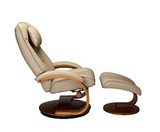 Oslo Collection Bergen Recliner and Ottoman, Cobblestone (Tan)