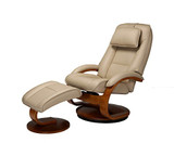 Oslo Collection Bergen Recliner and Ottoman, Cobblestone (Tan)