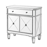 Powell Mirrored 1-Drawer, 2-Door Console