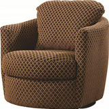 Swivel Upholstered Chair Brown