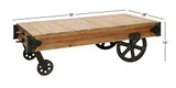Deco 79 Wood Cart Coffee Table, 56 by 16-1/2-Inch