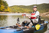 Perception Pescador Pilot 12 | Sit on Top Fishing Kayak with Pedal Drive | Adjustable Lawn Chair Seat and Tackle Storage Areas | 12' | Sonic Camo