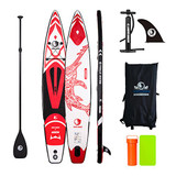 LANYU BAUER Inflatable Stand Up Paddle Board iSUP Package 6" Thick w/Adjustable Aluminum Paddle, Carry Backpack, Pump, and Fin