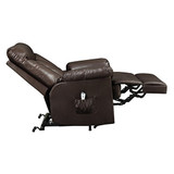 Prolounger Lya Brown Renu Leather Power Recline and Lift Wall Hugger Chair, Heavy Duty Steel Reclining Mechanism