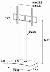 SONOROUS TV Stand PL2800 WHT for Up to 65 Inches TV - Floor Stand TV Bracket for LCD, LED & Flat Screen – Fixed TV Stand with Tempered Glass Base, 45 Degree Swivel & Wire Management - White