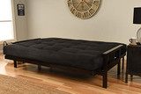 Kodiak Furniture Monterey Queen Futon Set in Espresso Finish, Suede Black