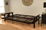 Kodiak Furniture Monterey Queen Futon Set in Espresso Finish, Suede Black