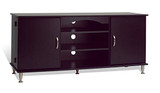 Broadway Black Large Flat Screen Plasma or LCD TV Stand Media Storage Cabinet Entertainment Center with Doors