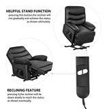 Merax Power Recliner and Lift Chair in Black PU Leather Lift Recliner Chair, Heavy Duty Steel Reclining Mechanism