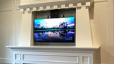Whisper Ride 700 Motorized TV Lift for TVs up to 47”, 5-Year Warranty, Danish Engineered for a Thinner Profile, Increased Stability, and Safety. Capacity 145 lbs, Travel Distance 27.5”