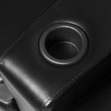 vidaXL Black Artificial Leather 3-Seat Home Theater Recliner Sofa Lounge w/Cup Holder