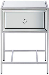 Christopher Knight Home Inka Mirrored One-Drawer Side Table, Clear / Silver / Mirror