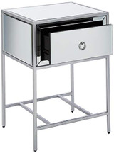 Christopher Knight Home Inka Mirrored One-Drawer Side Table, Clear / Silver / Mirror