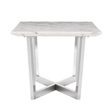 SEI Furniture Wrexham Faux Marble Coffee Table, Soft Ivory/Gray/Brushed Nickel