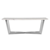 SEI Furniture Wrexham Faux Marble Coffee Table, Soft Ivory/Gray/Brushed Nickel