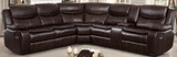 Homelegance 118" Manual Reclining Sectional Sofa, Black