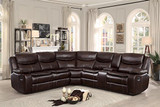 Homelegance 118" Manual Reclining Sectional Sofa, Black