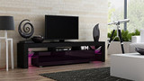 TV Stand Solo 200 Modern LED TV Cabinet/Living Room Furniture/Tv Cabinet fit for up to 90-inch TV Screens/High Capacity Tv Console for Modern Living Room (Black/Violet)