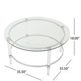 Christopher Knight Home Elowen Modern Round Tempered Glass Coffee Table with Acrylic and Iron Accents, Clear Christopher Knight Home Elowen Modern Round Tempered Glass Coffee Table with Acrylic and Iron Accents, Clear