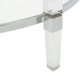 Christopher Knight Home Elowen Modern Round Tempered Glass Coffee Table with Acrylic and Iron Accents, Clear Christopher Knight Home Elowen Modern Round Tempered Glass Coffee Table with Acrylic and Iron Accents, Clear