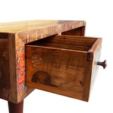 Festnight Antique-Style Coffee Table with Drawer and Shelf Reclaimed Wood Sofa and Couch End Side Table for Living Room Home Furniture 35" x 18" x 18" (L x W x H)