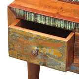 Festnight Antique-Style Coffee Table with Drawer and Shelf Reclaimed Wood Sofa and Couch End Side Table for Living Room Home Furniture 35" x 18" x 18" (L x W x H)