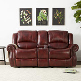 Cambridge Telluride Leather Reclining Loveseat, Brown