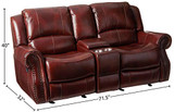 Cambridge Telluride Leather Reclining Loveseat, Brown