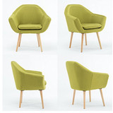 Magshion 2 Pcs Elegant Upholstered Fabric Club Chair Accent Chair W/ 2 Free Pillows (Green)