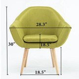 Magshion 2 Pcs Elegant Upholstered Fabric Club Chair Accent Chair W/ 2 Free Pillows (Green)