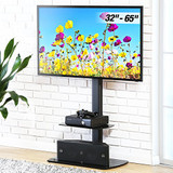 FITUEYES Floor TV Stand with Swivel Mount Height Adjustable for 32 to 65 inch LCD, LED OLED TVs