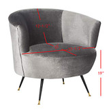 Safavieh Home Collection Arlette Retro Glam Grey Velvet Accent Chair